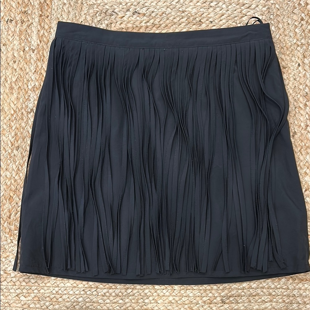 Elegant Black Fringe Skirt